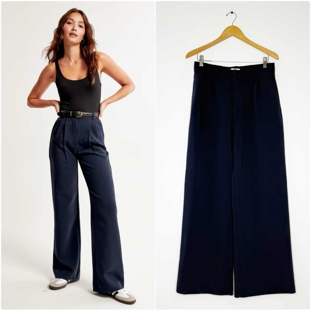 Abercrombie & Fitch Navy Wide Leg Pants